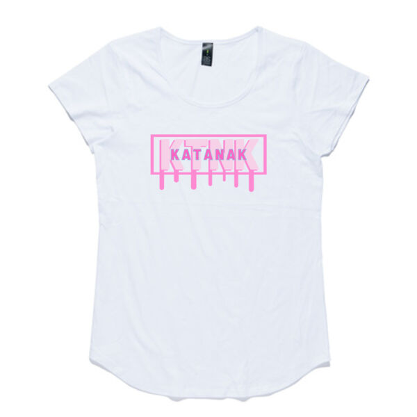 KTNK (pinker logo) - Womens Scoop White 150 GSM 3 Thumbnail